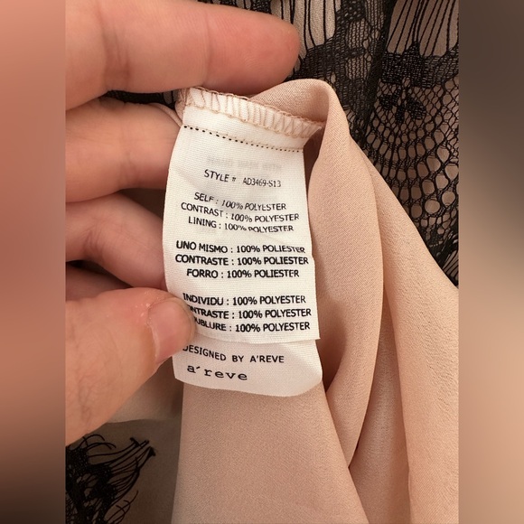 A’REVE Anthropologie Lace Short Sleeve Peter Pan Collar Mini Dress Size Small - Picture 5 of 9